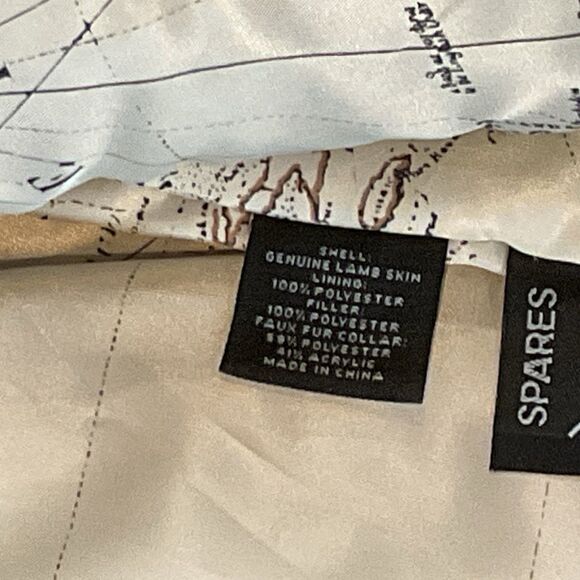 Roundtree & Yorke Lamb Skin Leather Jacket SZ XL Flight Fur Pilot Aviator Brown - Picture 13 of 16